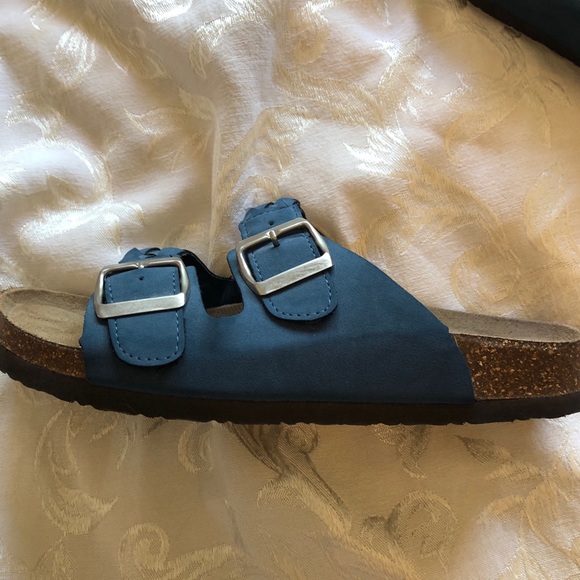 Cerulean blue Nicole sandals size 7W - Picture 3 of 8